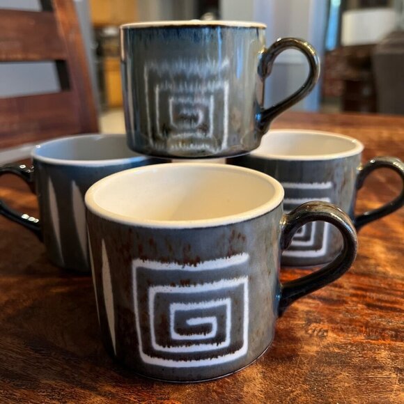 Mikasa Potters Craft Firesong Ceramic Mugs Set Of 4 Japan Microwave Dishwasher S - Picture 8 of 8